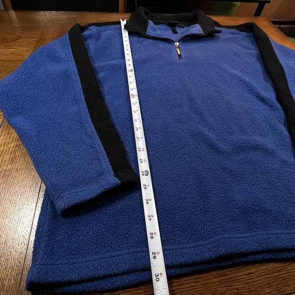 FOOT LOCKER Mens Size XL 1/4 Zip Blue and Black Fleece Pullover Sweater Jacket - Picture 5 of 7